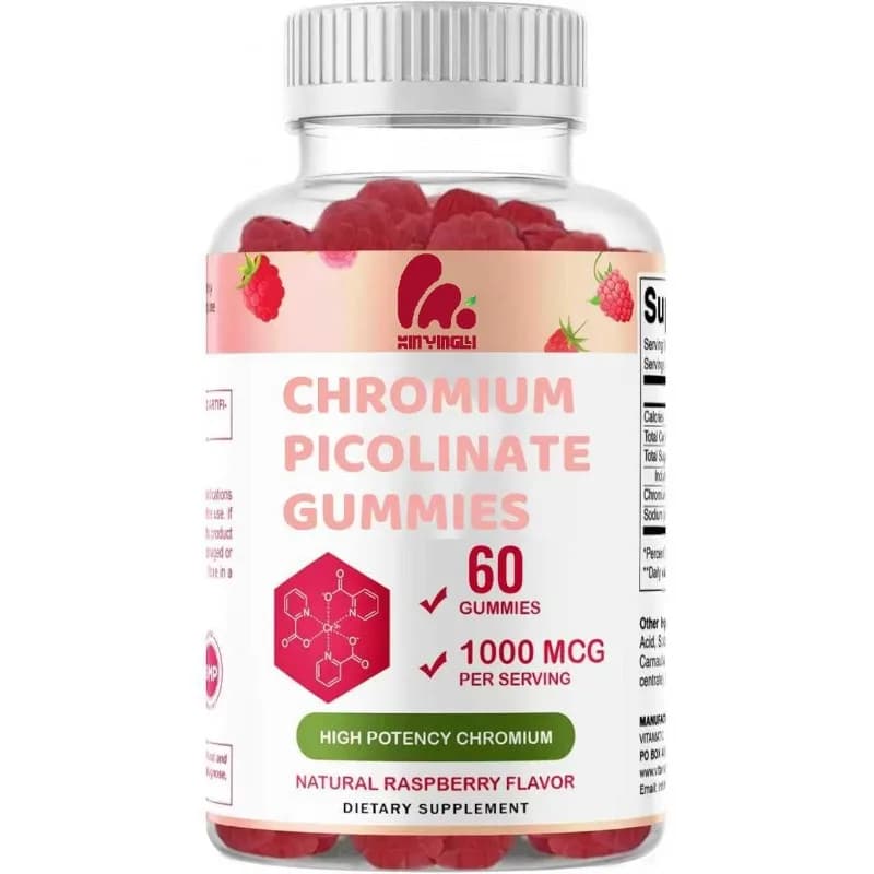 Vitamina con Carbossilato di Piridina e Cromo 1000 Microgrammi - 60 Gommose - Integratore di Cromo ad Alta Efficacia