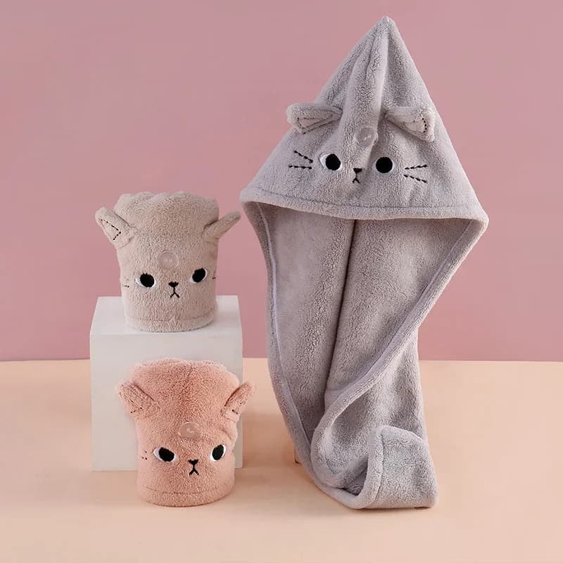 Bath hats Dry hair head for cats Quick drying hat Soft towels and cute microfiber shower head Towel for women Lady Turbante Head Towel