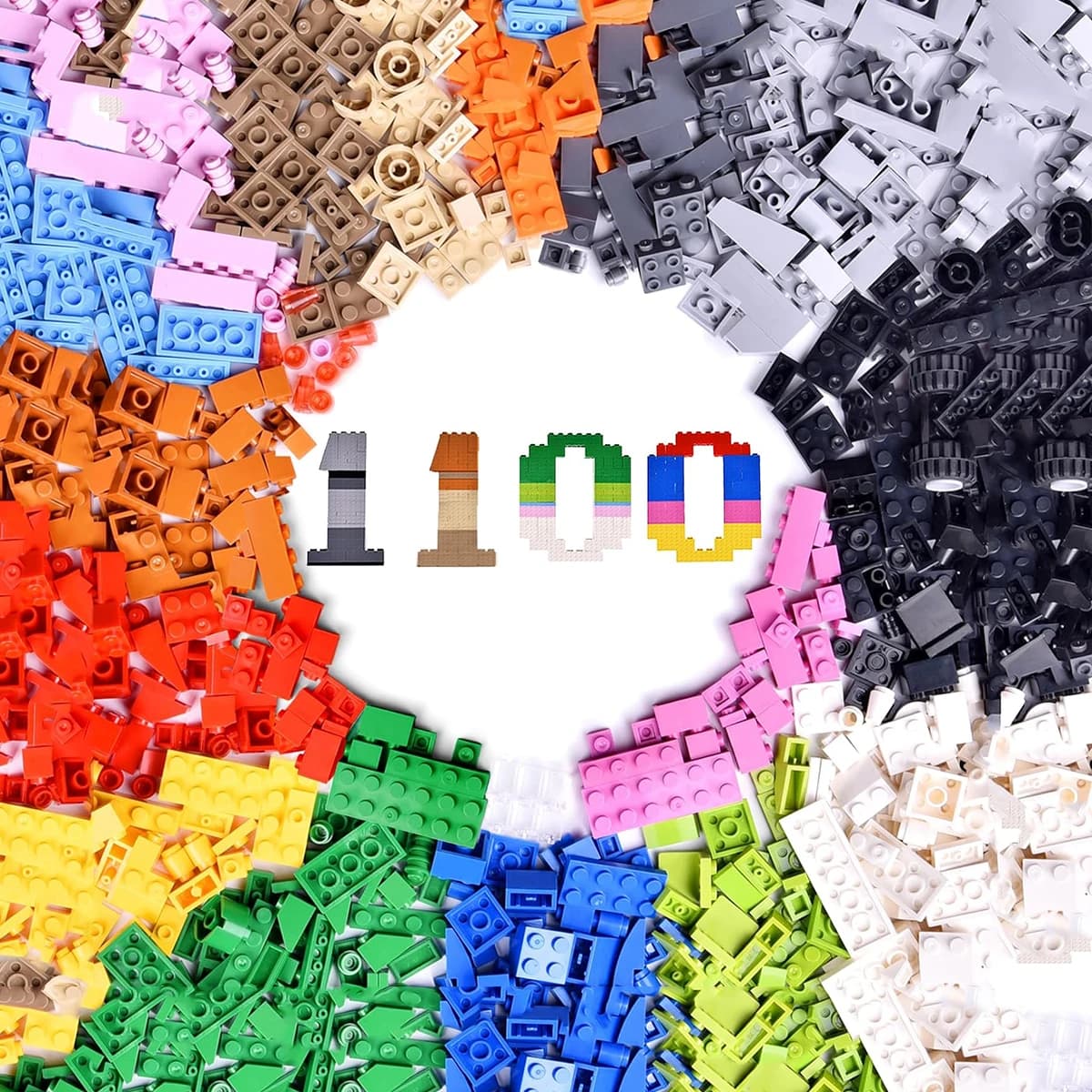 1100PCS DIY building blocks bulk set Urban creative Classic building blocks Assembled birthday gift children's educational toys
