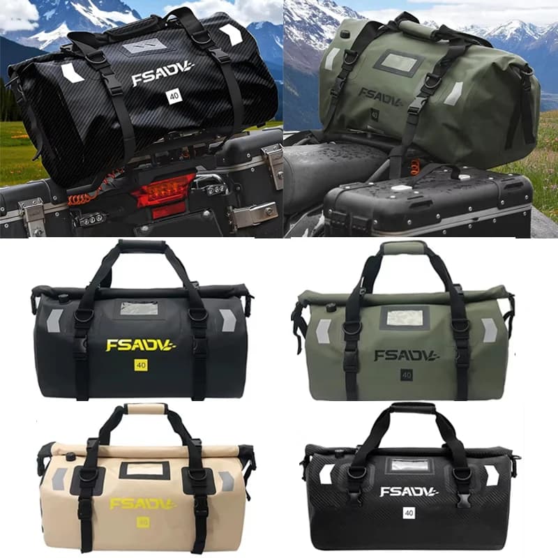 Borse posteriori impermeabili per moto Borse per sedili posteriori Borsa da viaggio Moto Scooter Sport Bagagli Borsa per sedile posteriore Confezione 40L 66L