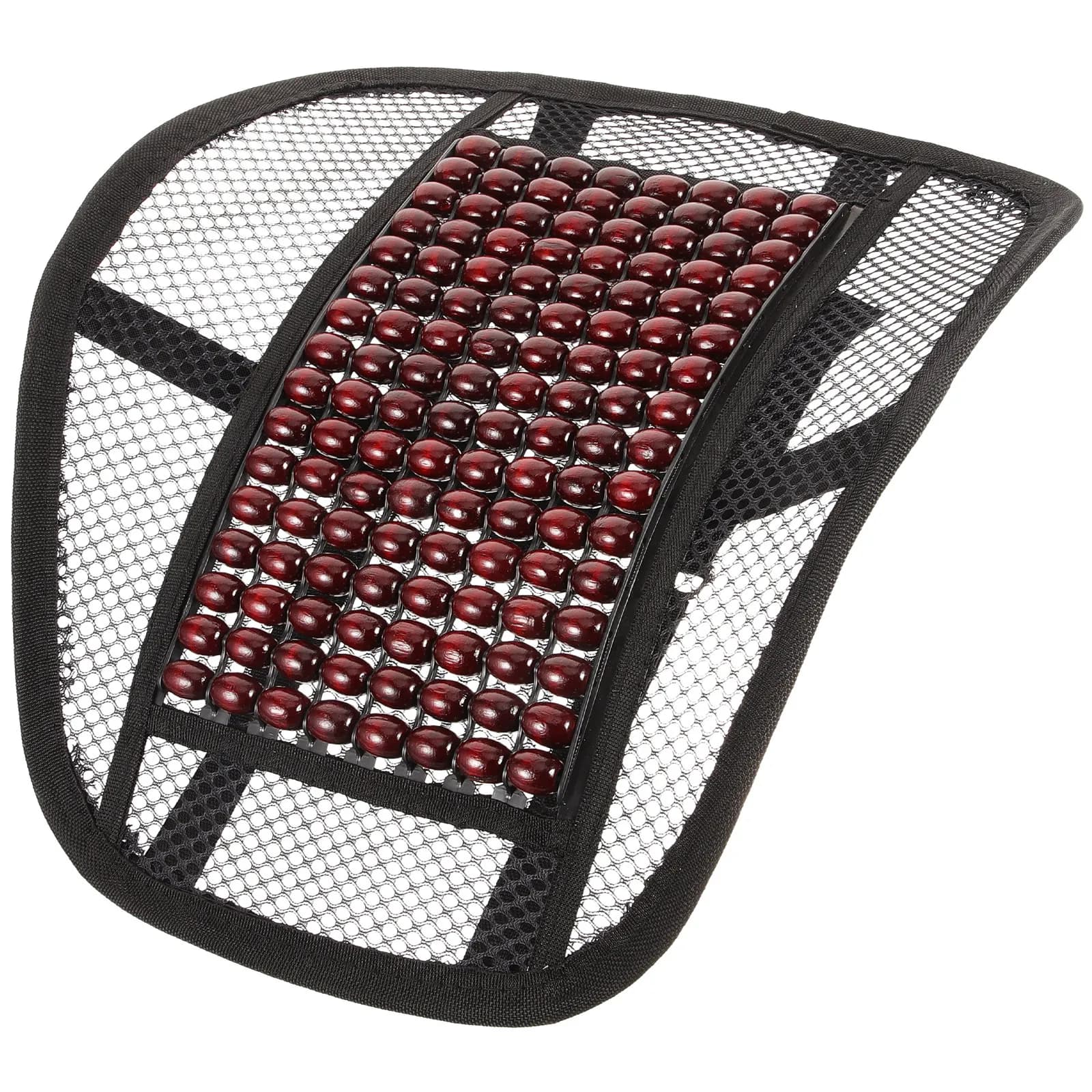 Cuscino di Supporto Lombare Traspirante con Perline in Legno, Cuscino Ergonomico Artigianale per Schienale, Supporto Lombare per Ufficio e Sedile Auto