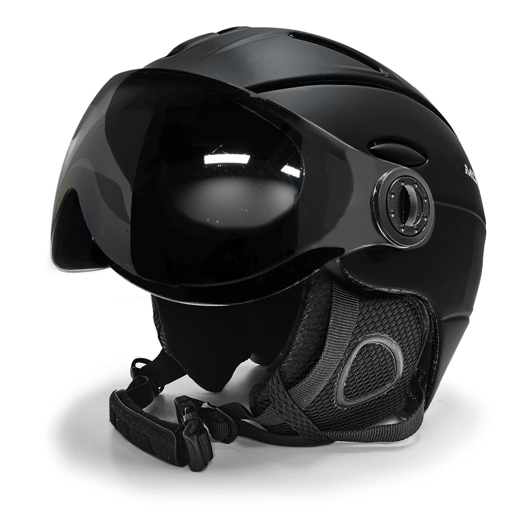 Visiera 2 in 1 Casco da sci da snowboard Maschera da neve staccabile Anti-appannamento Anti-uv Occhiali integrati Scudo Basso peso Adulti Uomini Donne
