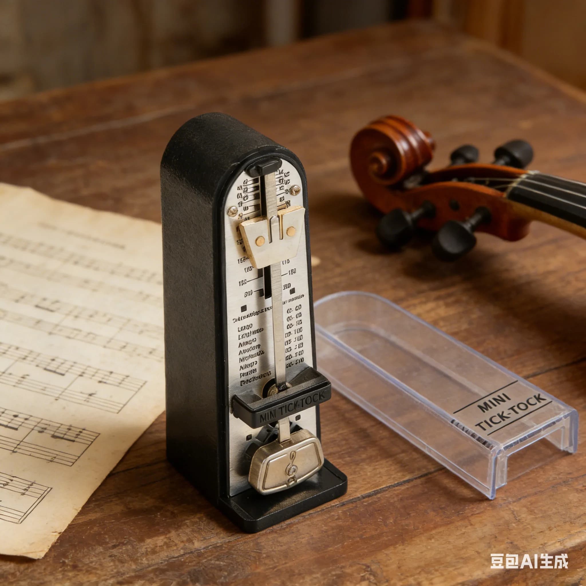 Metronomo Meccanico Portatile con Movimento in Metallo e Scocca in Plastica per Chitarra/Violino/Ukulele - Accessori di Ricambio