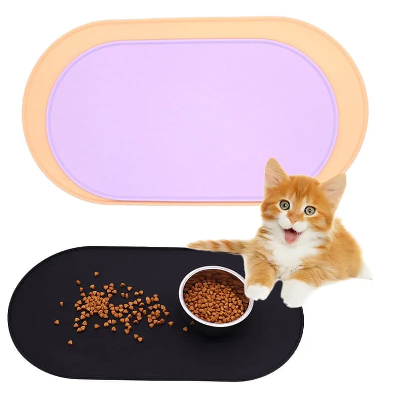 Tovaglietta per alimenti in silicone per animali domestici Tovaglietta impermeabile Prevenire le fuoriuscite Tappetino per alimentazione per cani Tappetino antiscivolo per gatti in tinta unita per cani e gatti