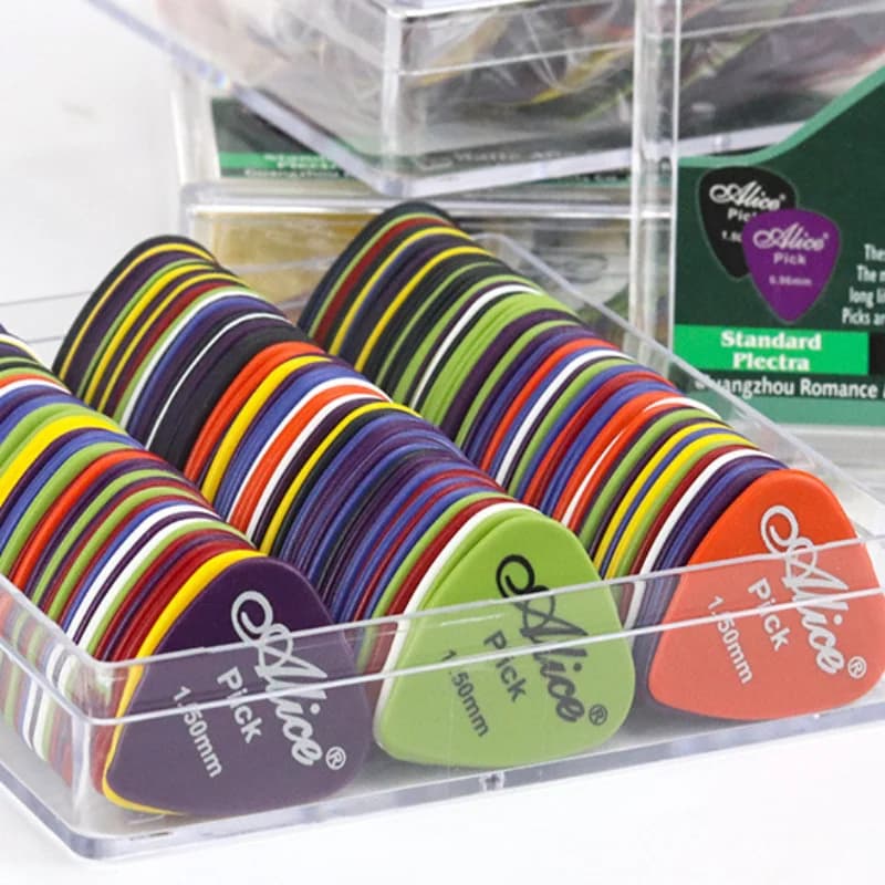 1 scatola Plettri per chitarra Basso elettrico acustico Mediatore Accessori per chitarra Spessore 0,58 - 1,5 mm Plettro per chitarra Accessori Guitarra