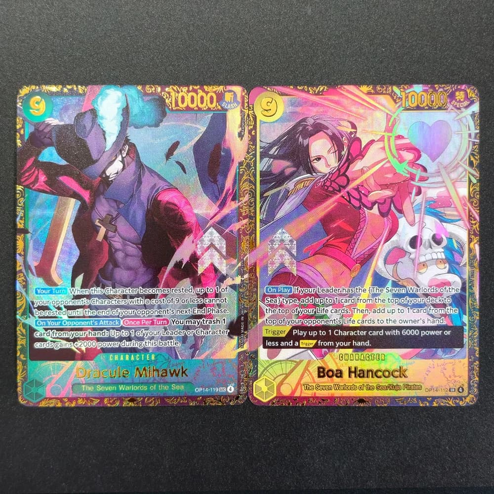 Carta da Collezione Gioco One Piece Fatta a Mano, Premio Stagione Regionale CS 26-27, Hancock OP14-112, Mihawk OP14-119, Giocattolo