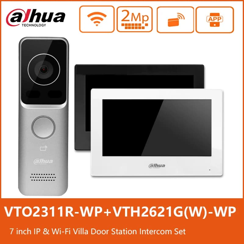 Dahua VTO2311R-WP VTH2621G-WP VTH2621GW-WP Wi-Fi multilingue PoE 7 pollici TFT Touch IP Monitor interno Videocitofono campanello