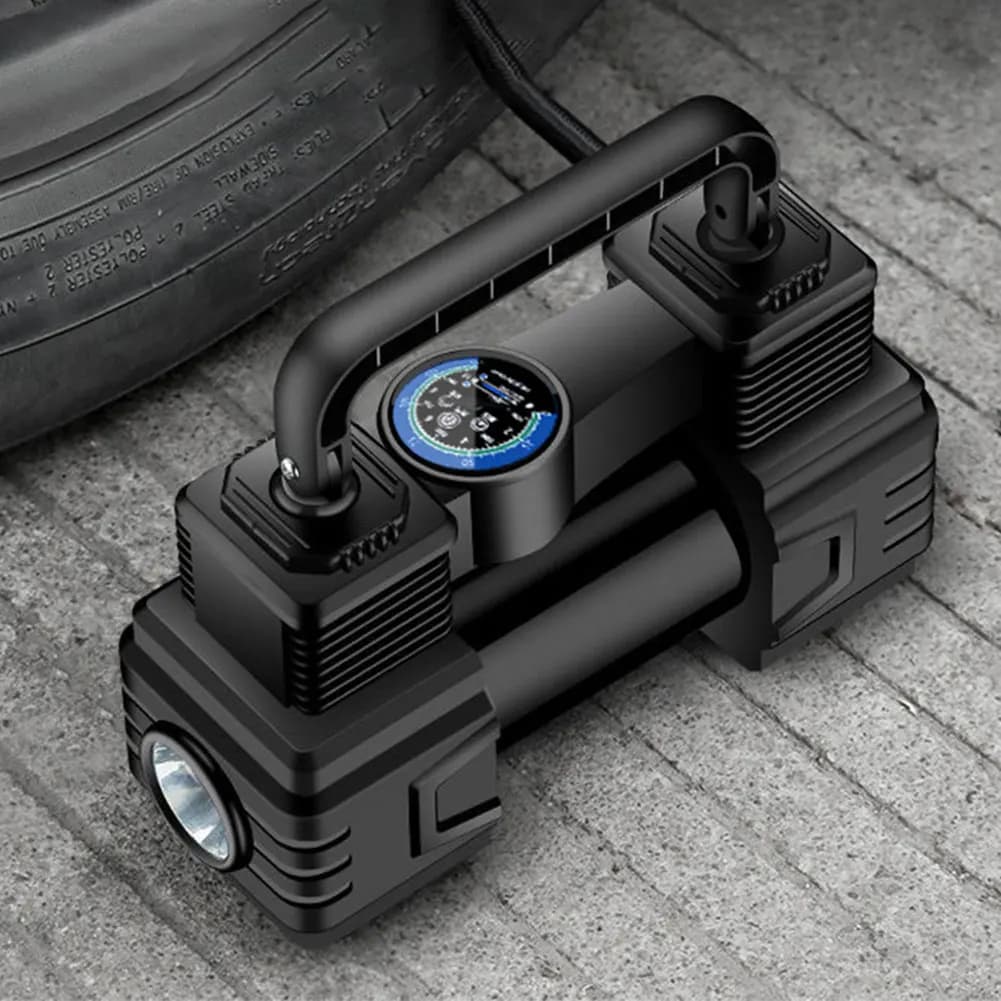 Compressore d'aria per pneumatici auto con luce LED, gonfiatore elettrico 12V per pneumatici auto, pompa per pneumatici sottovuoto, accessori auto