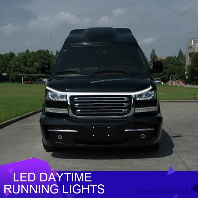 FOR GMC Savana Sierra 3500 Envoy Belt Buckle LED Daytime Running Light Scan Starting Car Hood DRL Guide Decorative Ambient Lamp