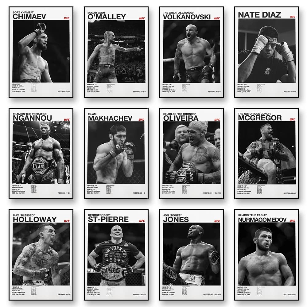 Boxing Fighting Star Canvas Wall Art Print Poster MMA Decorative Painting Home Decor Boxing Lover Gift Unframed