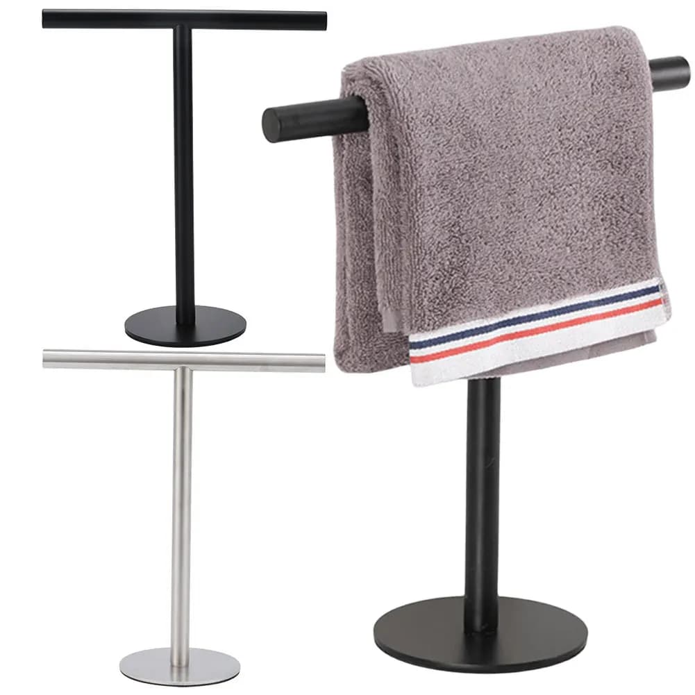 Porta asciugamani in acciaio inossidabile con base pesante Porta asciugamani a forma di T Porta asciugamani da bagno per bagno, cucina e controsoffitto