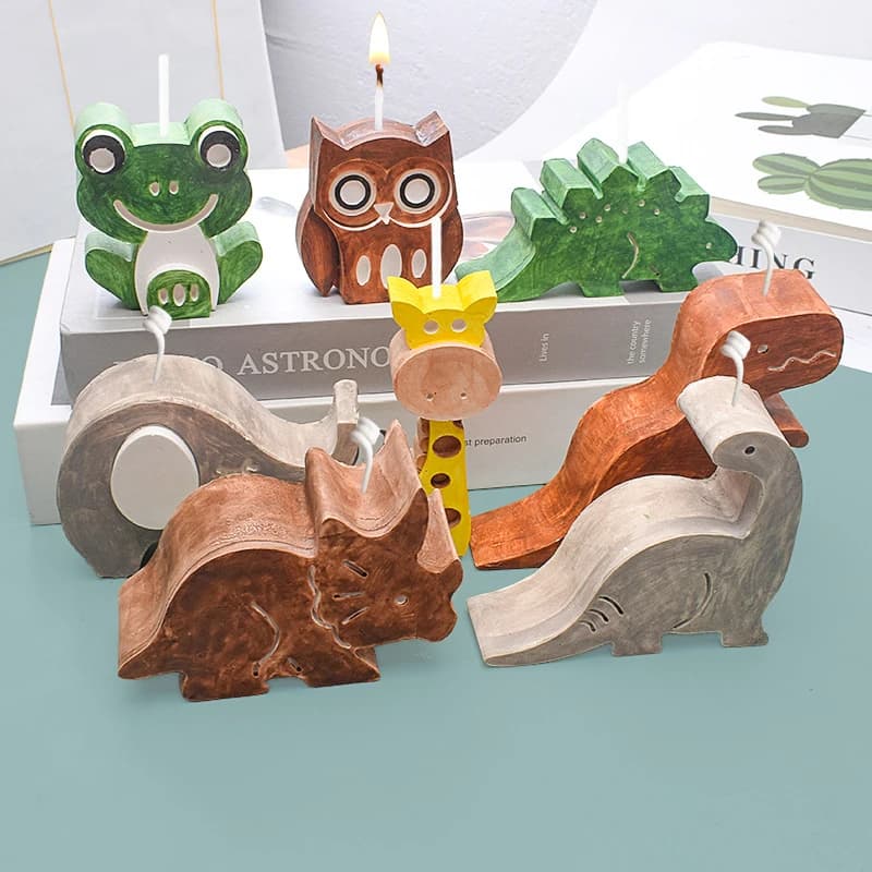 Animals, Dinosaurs Craft Art Candle Mold Silicone Mold for Soap Making Silicone Mold Resin Mold DIY Aromatherapy Decoration Mold