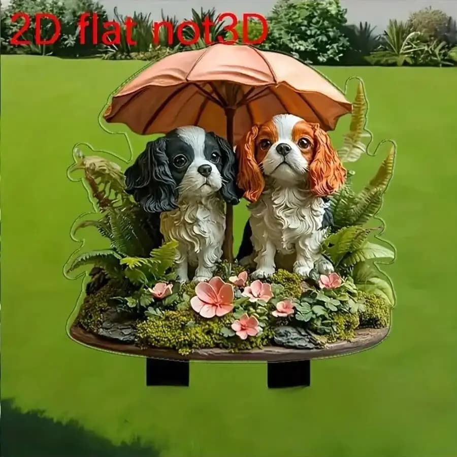 1pcs Bohemian style small dog flowerpot filling decoration, multifunctional outdoor decoration, suitable for lawn potted plants