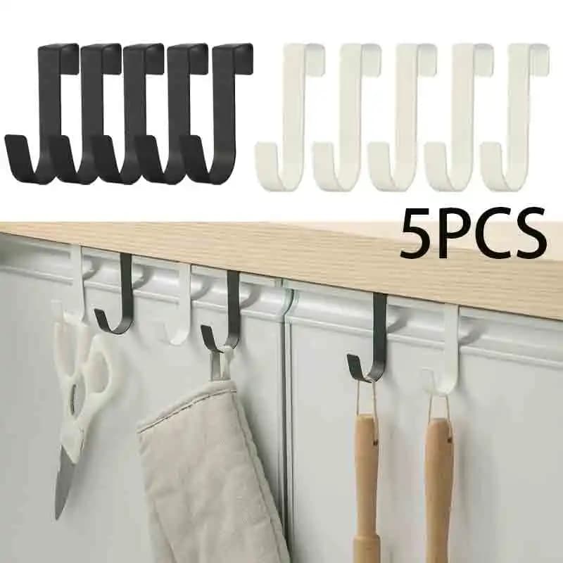 Metal hooks kitchen cabinet door rear hook bathroom clothes hangers hat hangers clothes hangers hook holders office accessories