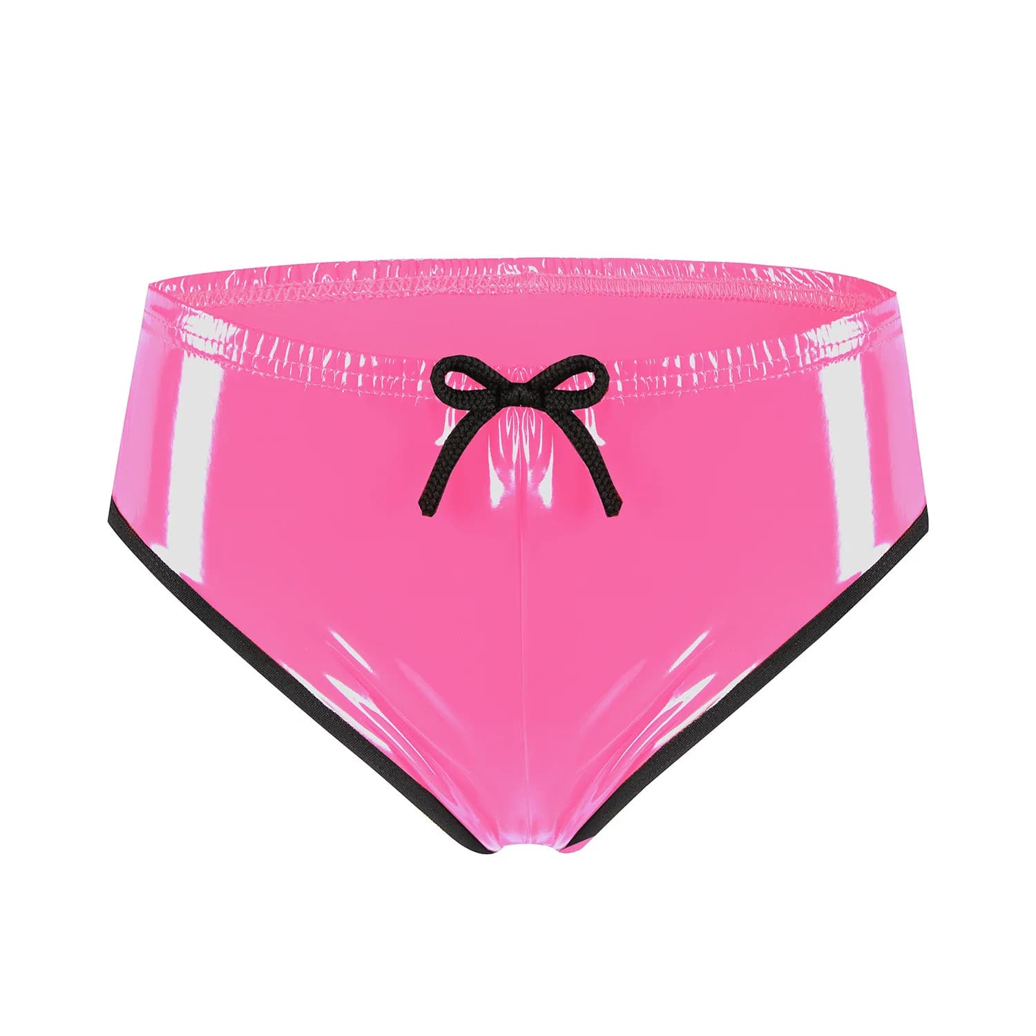 Slip da donna in pelle rossa rosa Pantaloncini con lacci Pantaloncini con lacci Slip in pelle verniciata effetto bagnato Mutandine Pantaloni caldi a vita bassa Clubwear