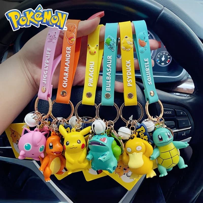 Pokemon Anime Figures Pikachu Bulbasaur Keychain Car Key School Bags Backpack Decoration Desktop Decoration Toy Gift
