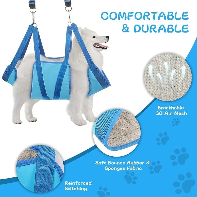 Full Body Dog Lift Harness 3D Breathable Air Mesh Reinforced Edge Binding for Injured Pet Walking Support Post-op Recovery Pet Caregivers hammock