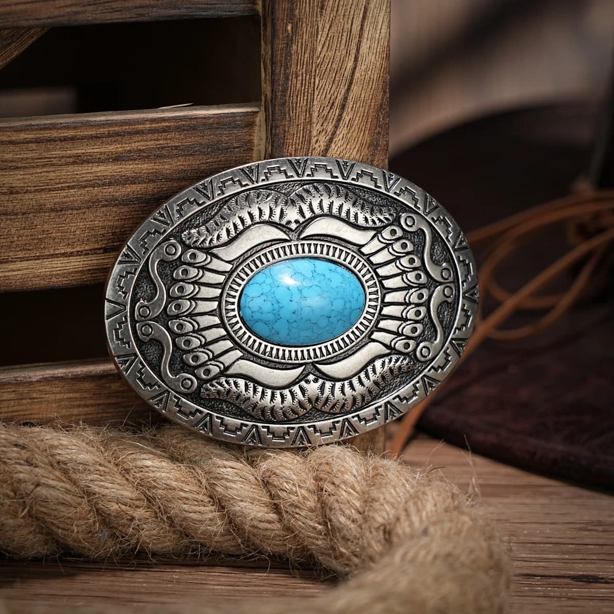 Men's and Women's PU Leather Belts-Western-Cowboy - Vintage belt with floral engraved buckle for jeans