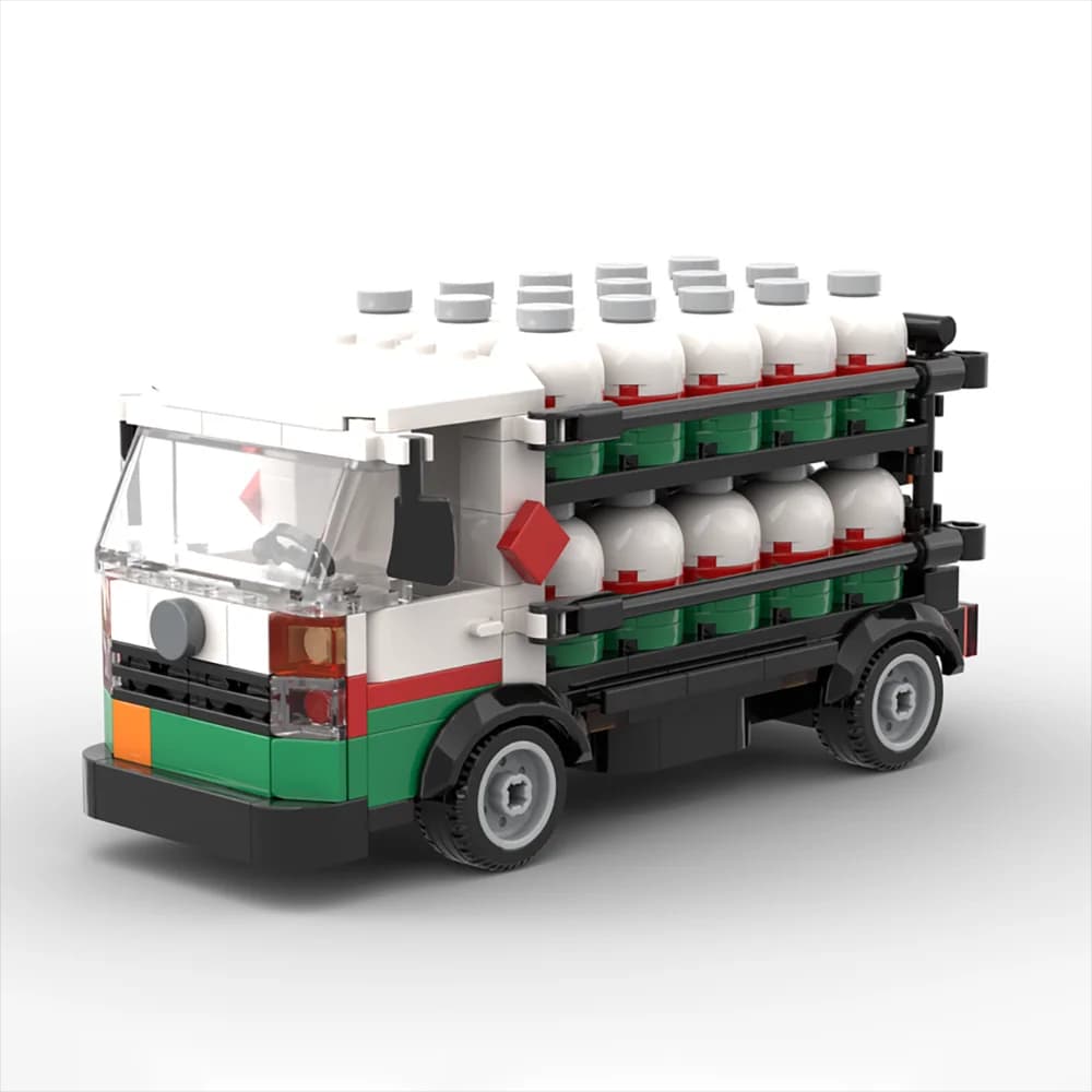 MOC Home Gas Delivery Truck Speed Champion Classic Car Model City Racing Children's Toy Gift Technology Building Blocks