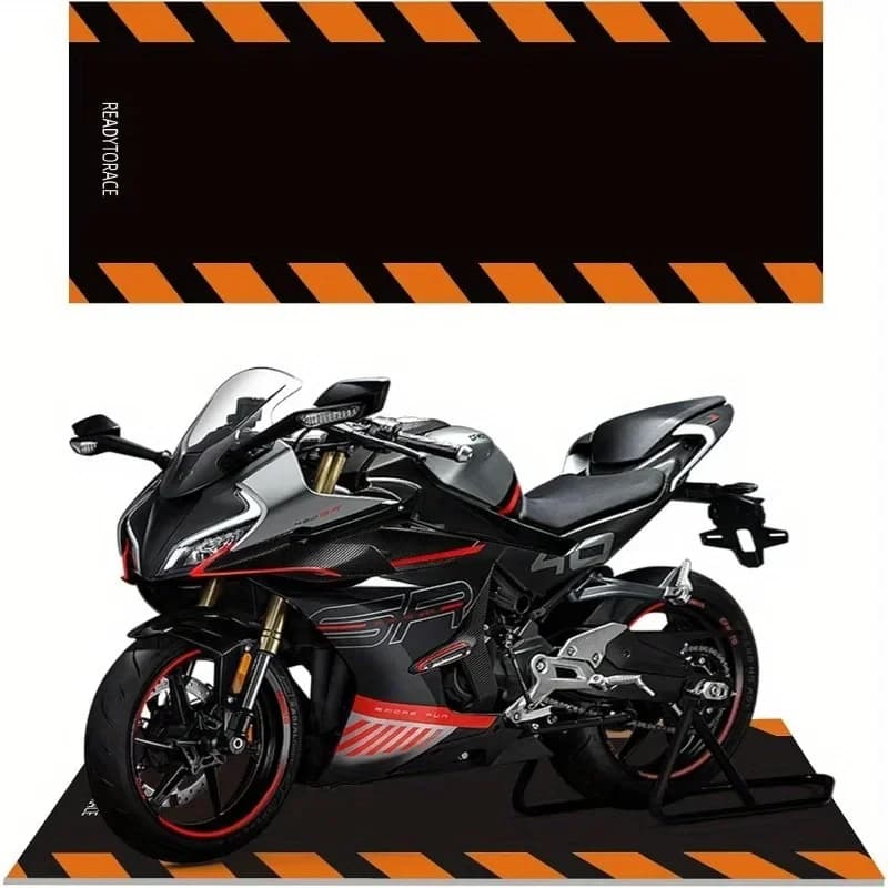 Tappeto VIKAMA Hardcore Power Style: Tappetino Antiscivolo e Antimacchia per Parcheggio Moto, Tappeto per Corridoio, Arredamento Casa