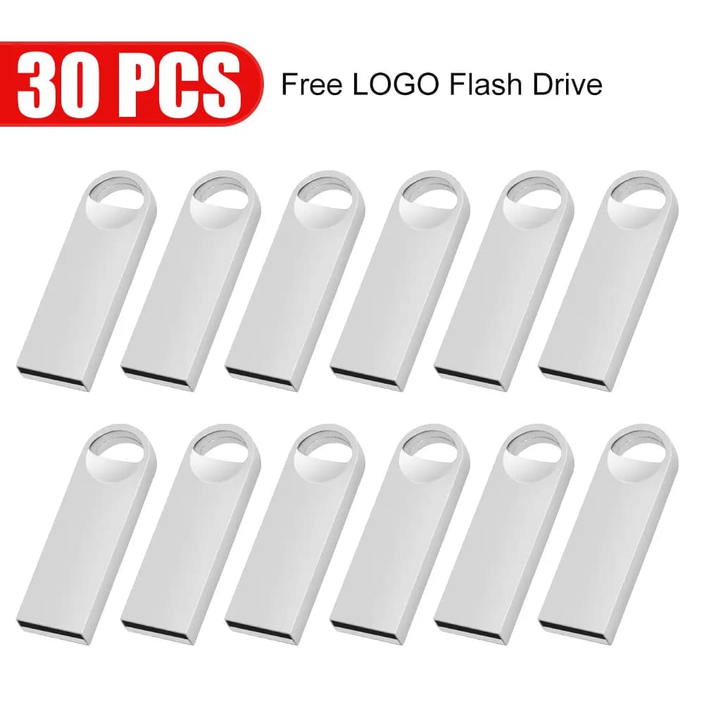 30 Pz/lotto Chiavetta USB 1GB 2GB 4G 8GB Pen Drive 16GB 32GB Pendrive 64GB 128GB 2.0 Regalo Chiavetta USB 128MB 256MB Logo Personalizzato Gratuito