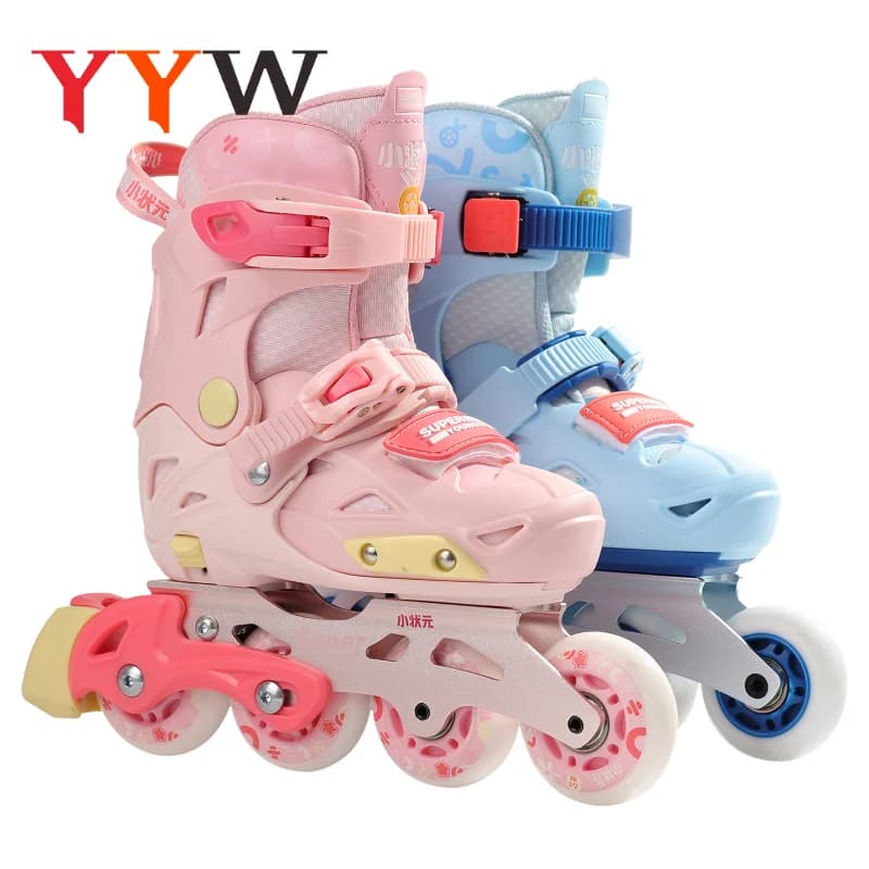 Taglia regolabile 26-38 Pattini a rotelle in linea per bambini Ragazzi Ragazze Scarpe da ginnastica da pattinaggio all'aperto Regalo 2025 Lampeggiante 4 ruote Scarpe da skate