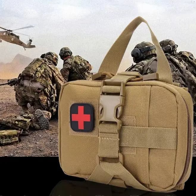 Outdoor Camping Trauma First Aid Kit, Multi-Functional Gear Survival Tool Bag, Wilderness Emergency Medical Pack
