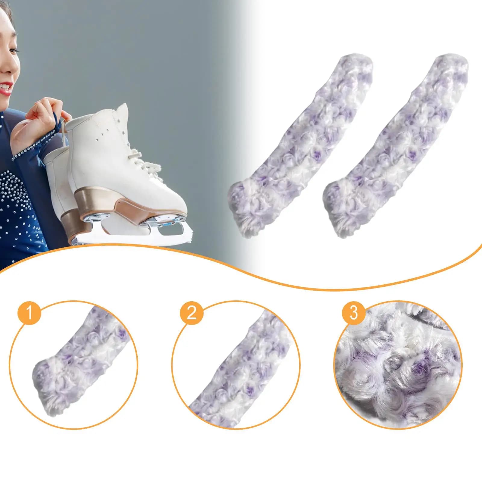 Coprilame in Fibra Acrilica Confortevoli da 35 cm, Assorbenti, Protezione Lama per Pattini da Ghiaccio e Hockey per Adulti