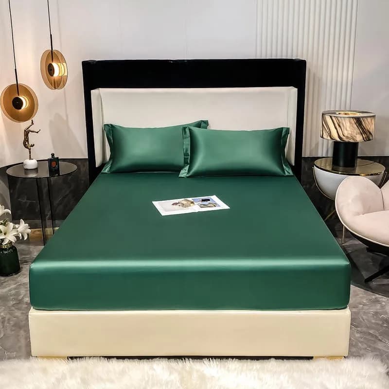 Lenzuolo con angoli elastici in cotone egiziano premium 1000TC, federe per lenzuolo in cotone naturale con graffette lunghe e tinta unita