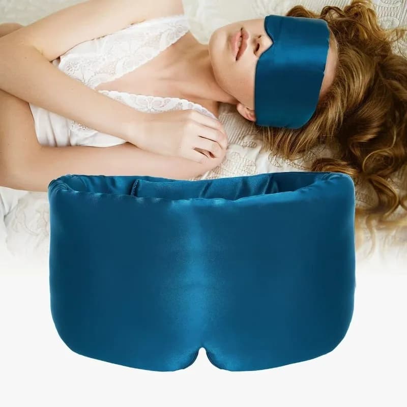 Maschera per il sonno in raso di seta Confortevole maschera per gli occhi per dormire Visiera Copertura Ombra Occhi Rilassati Benda per gli occhi ingrandita Donna Uomo Salute del sonno