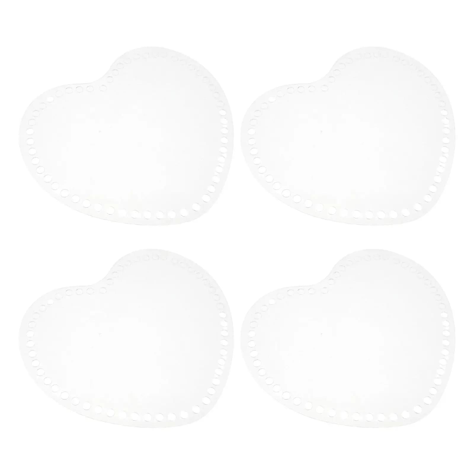 4Pcs Clear Acrylic Heart Bag Bottom Base for Crochet Tote Basket Purse DIY Handbag Making Knitting Weaving Craft Accessory with