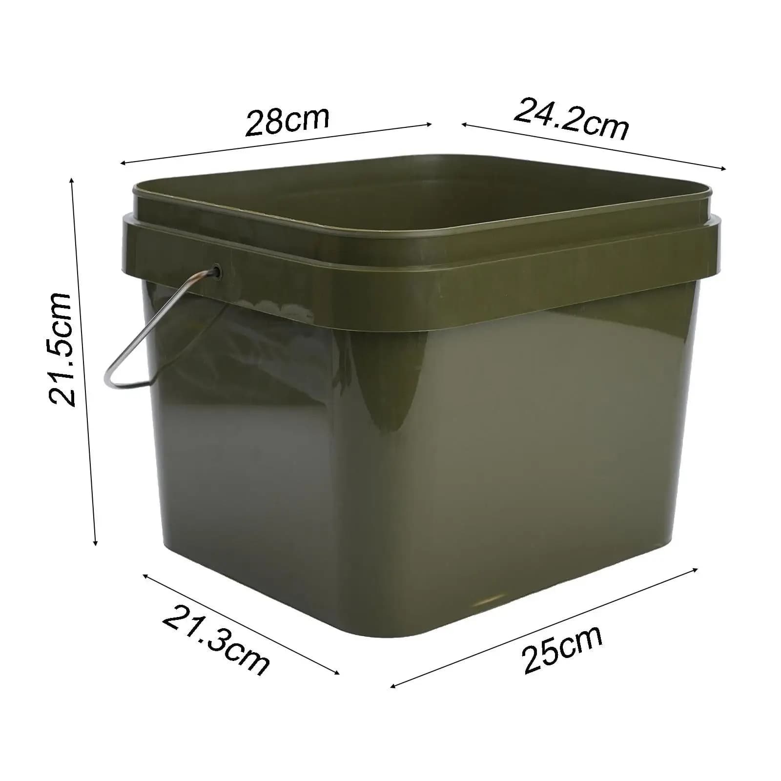 Secchio Quadrato da Pesca da 10 Litri, Contenitore Portatile per Esche e Mangimi, Serbatoio d'Acqua, Attrezzatura da Pesca, Scatola per Pesci Vivi, Utensili da Pesca