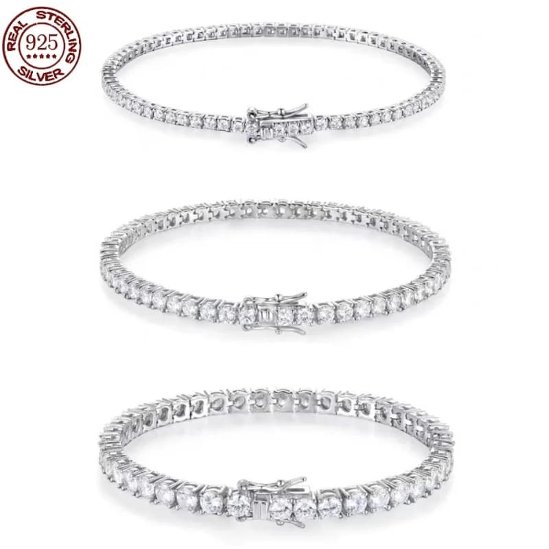 Factory Price D VVS1 Moissanite Tennis Bracelet Full Diamond GRA 925 Silver Plated 18k Fashion Personality Exquisite Jewelry