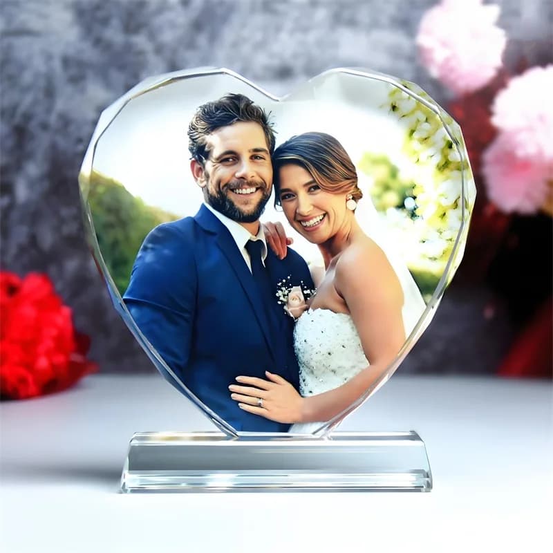 Foto in cristallo personalizzata Cornice in cristallo personalizzata Regali per donne Regali di nozze personalizzati per coppia Regalo commemorativo