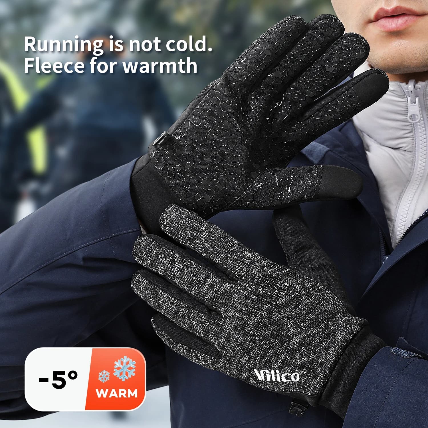 Men's Winter Cycling Gloves Touchscreen Hot Bike Gym Outdoor Guide Motorcycle Waterproof Thermal Gloves