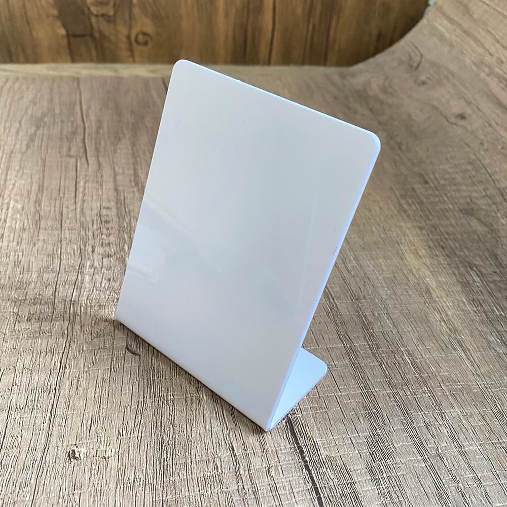 5 pezzi 76X100mm supporto NFC bianco nero vuoto per supporto da tavolo fai da te personalizzato per lavoro Google Review supporto NFC per social media