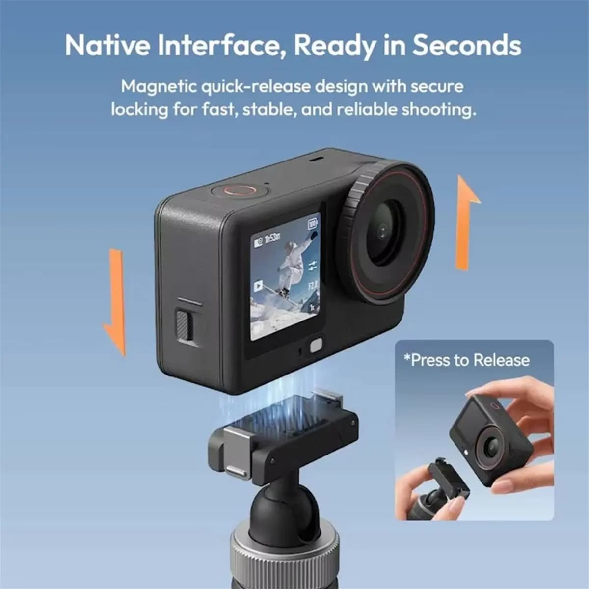 PHONE&GEAR MT95 Portable Mini Tripod Selfie Stick for Action 6/Nano Tripod Stand for Vlog Live Streaming Travel
