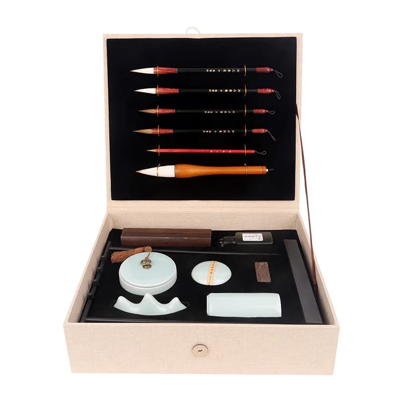 Brush study four treasures set, pen, ink, paper and inkstone, a full set of ornaments, boutique high-end inkstone calligraphy sp