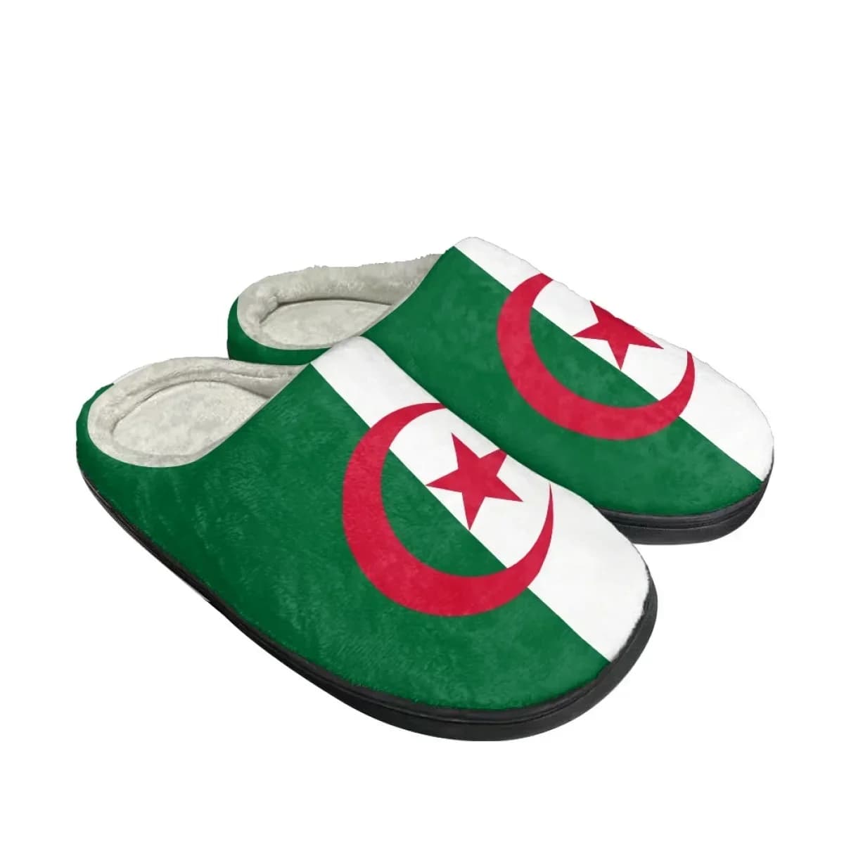 Pantofole Casual da Uomo con Design Bandiera Algeria, Ciabatte Comode da Donna in Cotone, Calde per Autunno Inverno, Calzature da Casa per Coppie