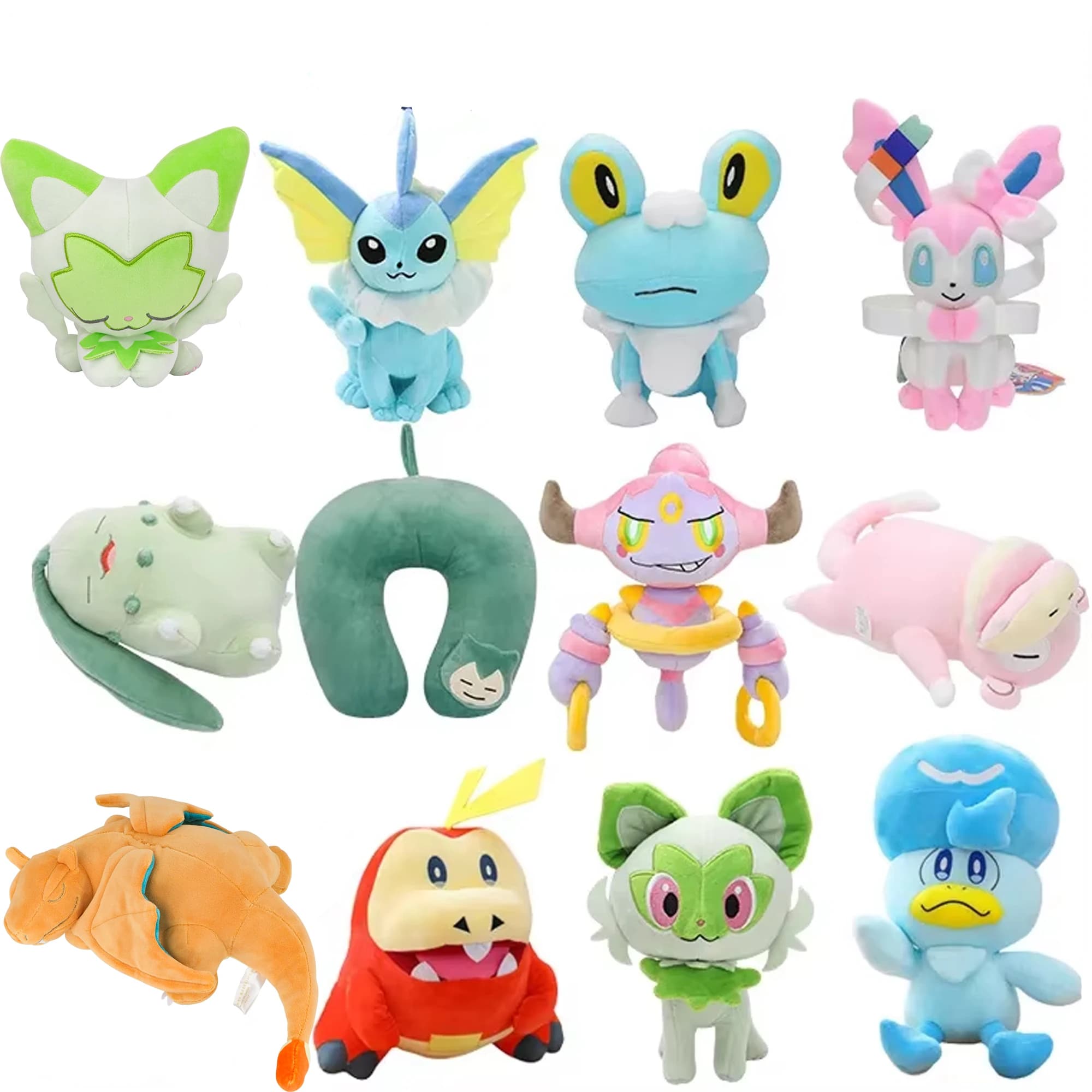 Sprigatito Chikorita Slowpoke Froakie Arceus Quaxly Charizard Peluche Anime Farcito Sprigatito Fuecoco Peluche Regali della bambola