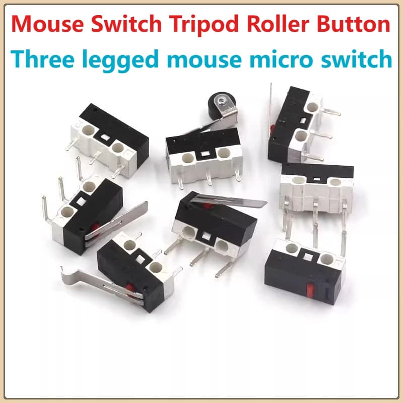 10 pz. Microinterruttore a rullo con impugnatura per mouse, serie 1A 125VAC, con funzione di movimento leggero, specifiche multiple