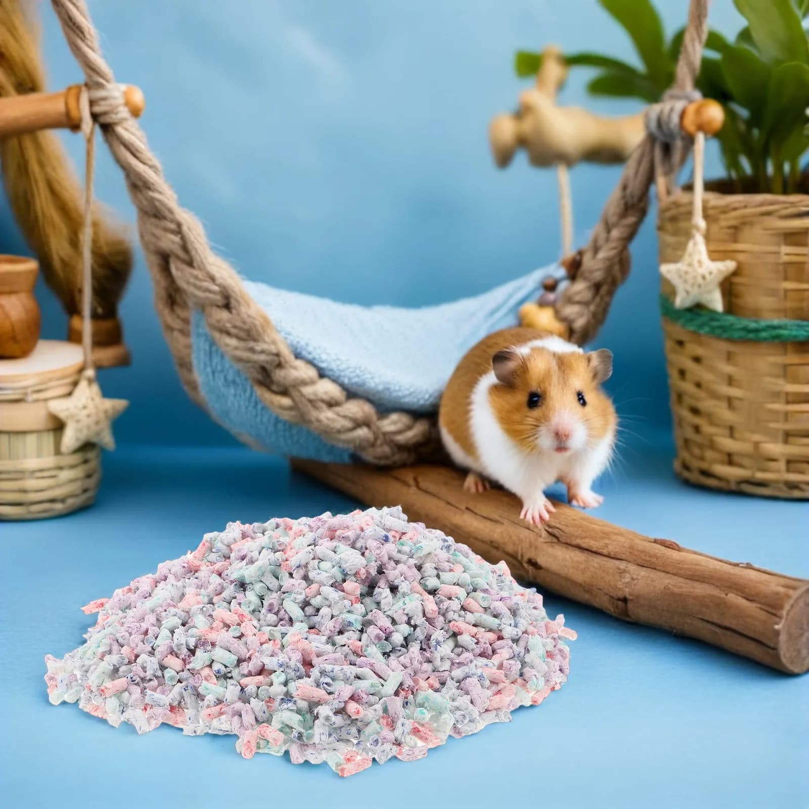 Set di Lettiera per Criceti in Morbida Polpa di Carta, Rivestimento per Gabbie di Piccoli Animali, Assorbente e Anti-Odore, Accessori per Nidificazione per Animali Domestici