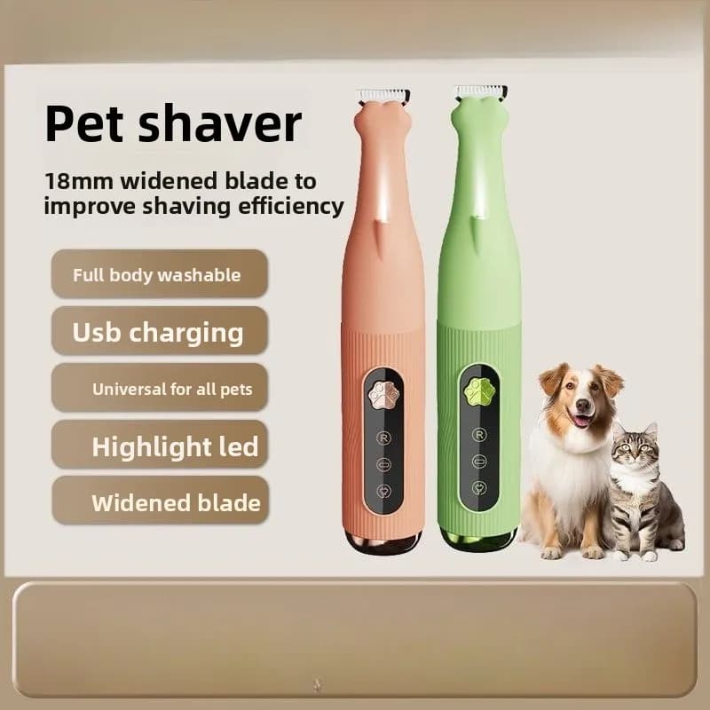 Tagliacapelli per animali domestici a lama larga - Kit per toelettatura per cani elettrico senza fili con lama in ceramica, trimmer impermeabile per cani e gatti