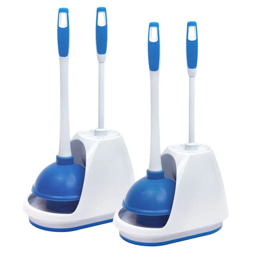 Set di 2 Spazzole per WC e Sturalavandini con Supporto
