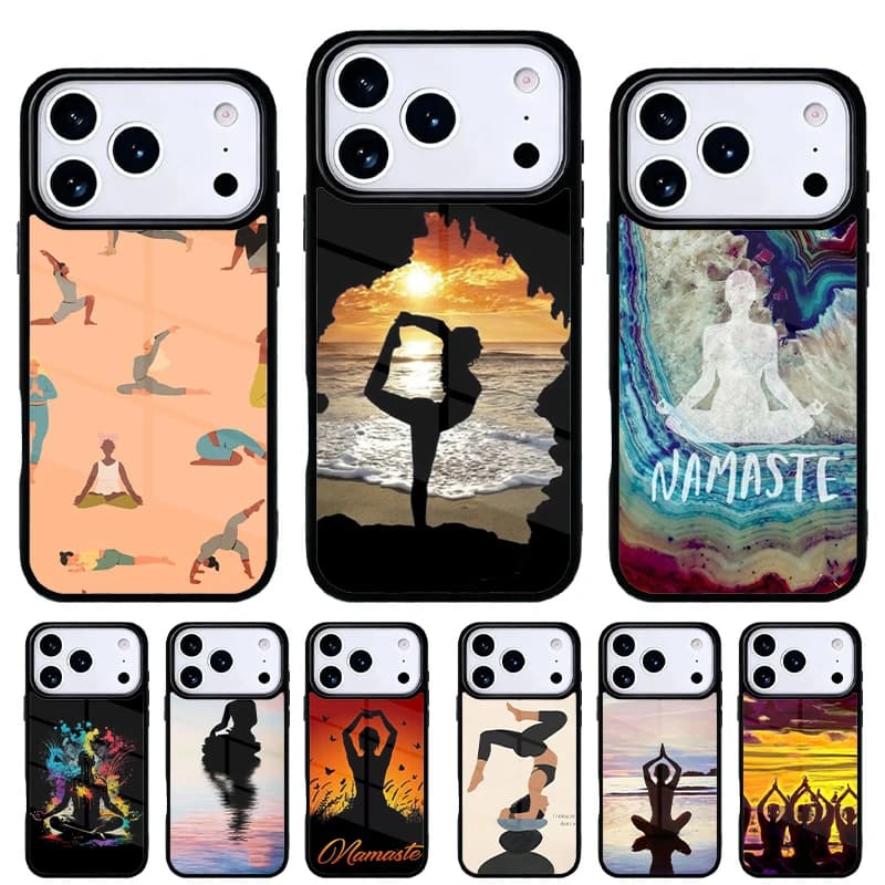 Phone Case Namaste Sunset Hindu Yoga Mat for iPhone 17 Air 16e 15 14 13 Pro Max Cover Rear for 12 11 Pro Coque