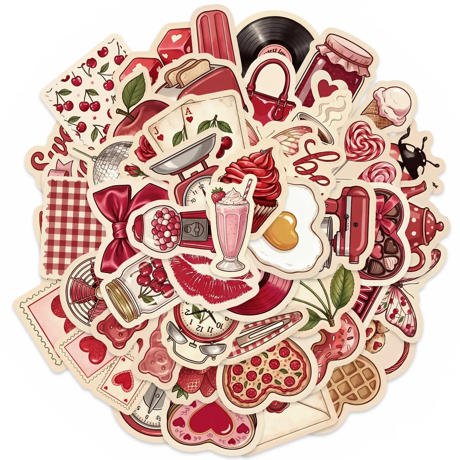 50-Pack Pink World Graffiti Stickers Waterproof Decals for Luggage Water Cup Tablet Phone Stationery Notebook Student Supplies