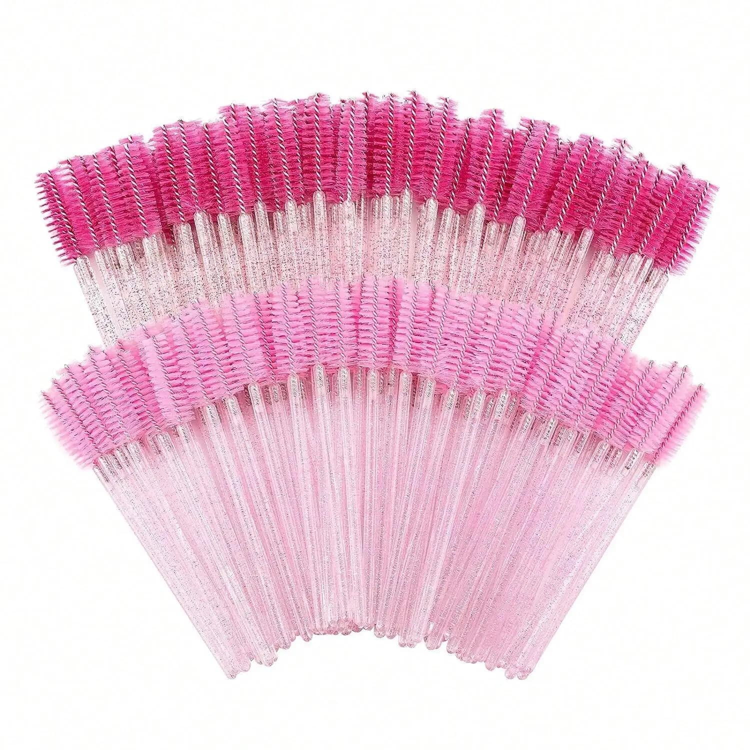 100 pz. Spazzole Monouso per Extension Ciglia, Mascara, Sopracciglia, Strumento Trucco con Bacchetta in Cristallo, Pennello Sopracciglia, Pennello Ombretto, Spoolie, Spazzolino Spoolie, Gadget Promozionali