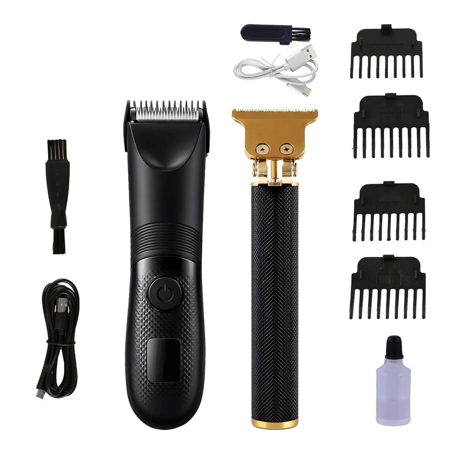 OMUONE Vintage Men's Electric Hair Clipper Rechargeable Beard Trimmer with Hair Trimmer Kit USB Fast Charging Hair Clipper