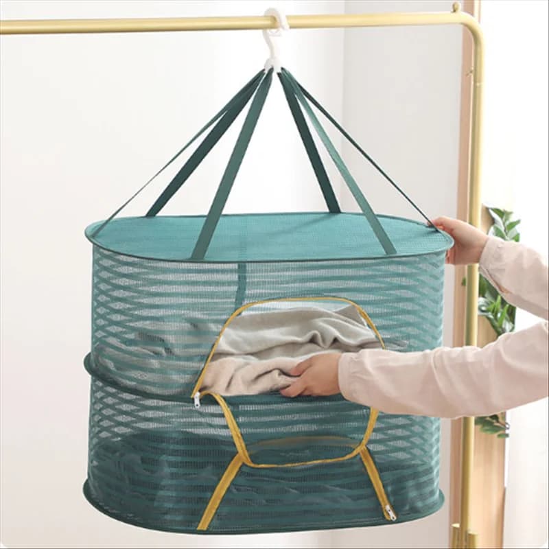 Multifunctional Home Windproof Drying Net Big Capacity Foldable Underwear Socks Drying Basket Sweater Anti-deformation DryingNet