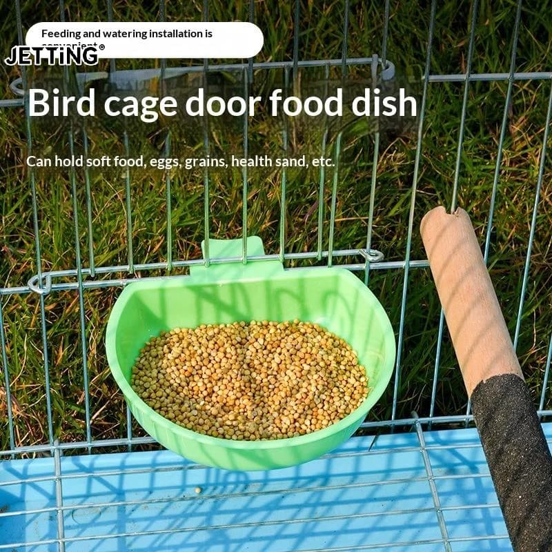 Pappagallo Scatola per mangimi per uccelli Alimentatore Bevitore Uccelli Acqua Ciotola sospesa Scatola Contenitore per alimenti in plastica per animali domestici Dispenser Forniture per uccelli da giardino domestico